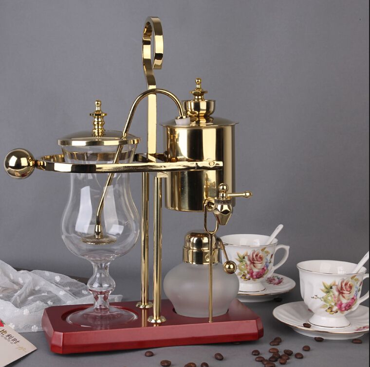 2021 Royal Belgium Coffee Maker/Balancing Coffee Machine Expresso Coffee Maker Gold Solid Wood