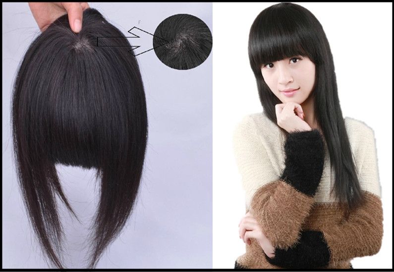 100% Human Hair Bangs Clip In Bangs Girls Clip In Bang Fringe Neat Hair
