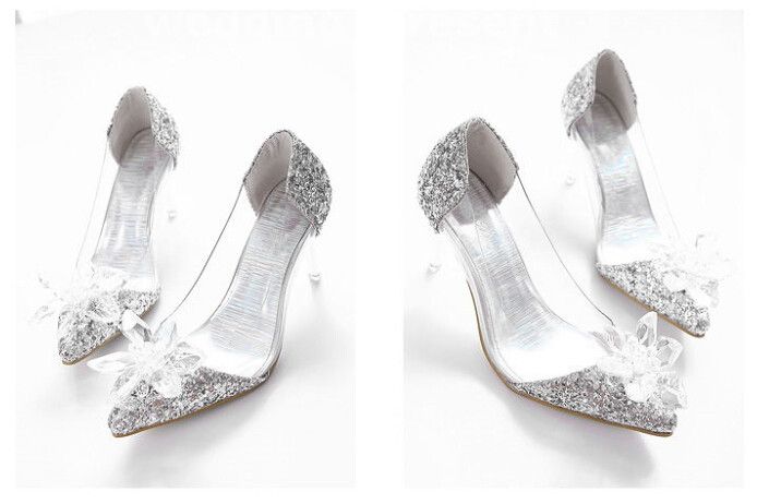 transparent wedding shoes