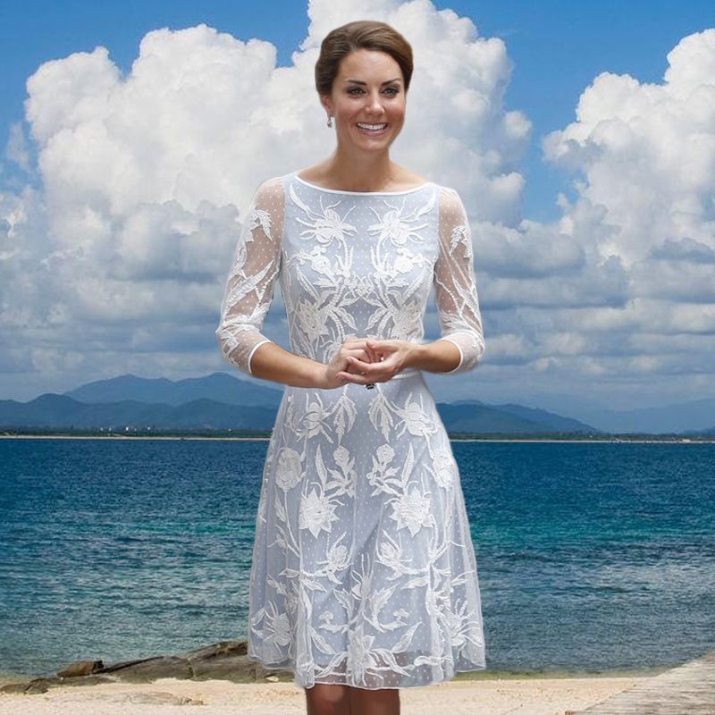 casual lace dress with sleeves