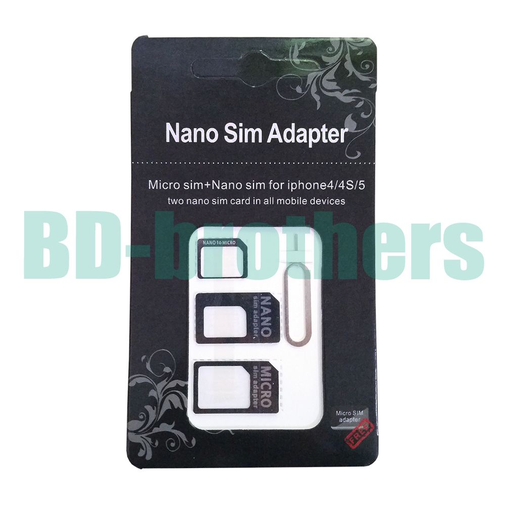 De Bonne Qualité 4 En 1 Nano Sim Carte Adaptateur, Micro Sim Adaptateur  Avec Eject Pin Key Black Pour IPhone4 / 4S / 5 / Du 0,1 € | DHgate