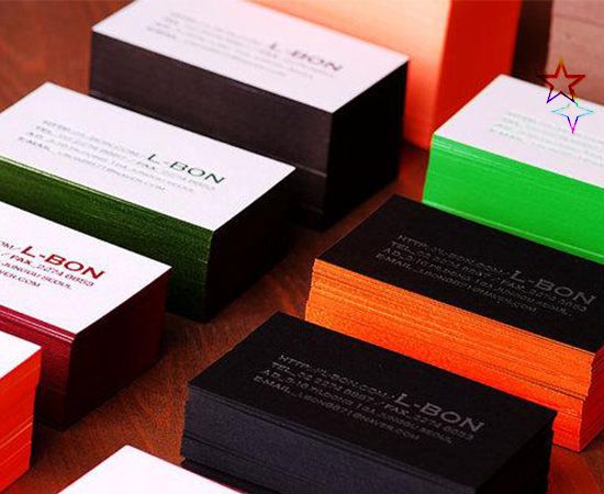 Bord de couleur élégante de papier de coton de qualité embossé cartes d'appel impression de cartes de visite de typographie