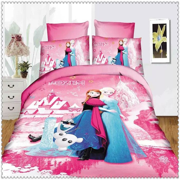 Frozen Bedding Set Blue Pink Twin Single Size Home Textiles