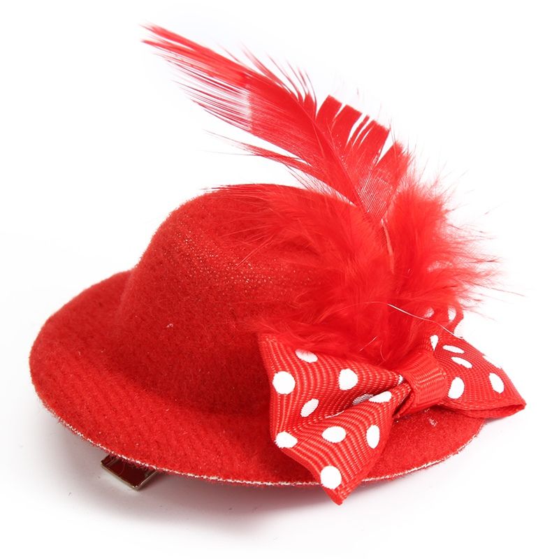 Mini Hat Hair Clip Feather Bowknot Fashion Party Top Cap Fascinator