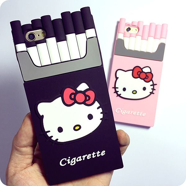 Hello Kitty 3d Cigaret Silicone Case Smoking Kills Cigarette Phone