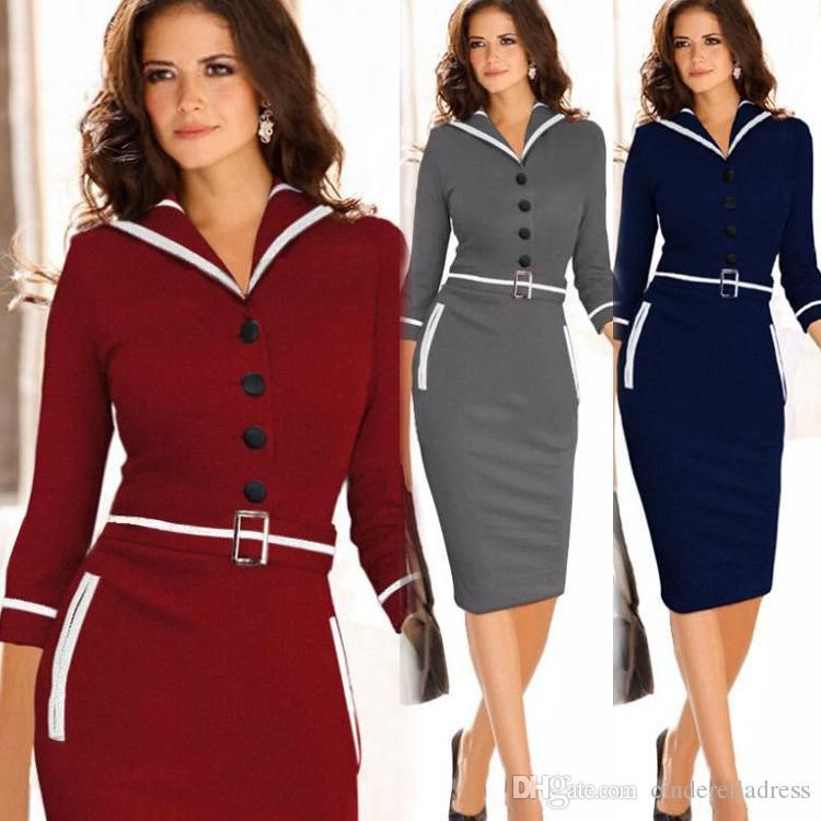 New 2015 Fashion Fall Winter Vintage Dresses Women Elegant Business Work Wear Formal Pencil Dress Summer New 2015 Fashion Fall Winter Vintage Dresses Women Elegant Business Work Wear Formal Pencil Dress Summer