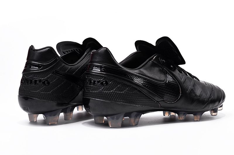 2016 zapatos Nike Tiempo Legend VI FG del fútbol negro al aire libre de