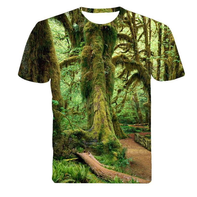 w1209 2015 New Summer Designer 3D Printed T Shirt Men'S Short Sleeve Tshirt Creative forest Casual Men'S t Shirt Plus Size XS-6XL