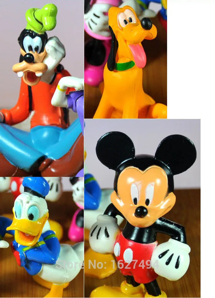 Mickey Mouse Clubhouse Anime Figure Set Minnie Mouse Jouets En Plastique PVC Mini Figurines 