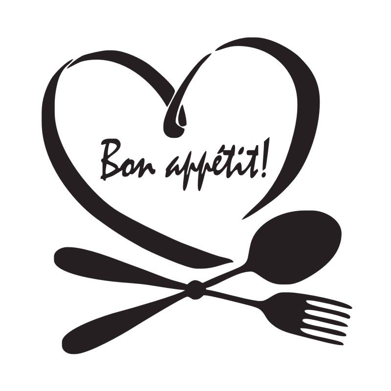 Wholesale And Retail Bon Appetit Wall Stickers Franch Kitchen Wall Decorative Vinyl Wall Decals Heart Shaped Spoon Fork Stickers From Moderndecal 5 06 Dhgate Com