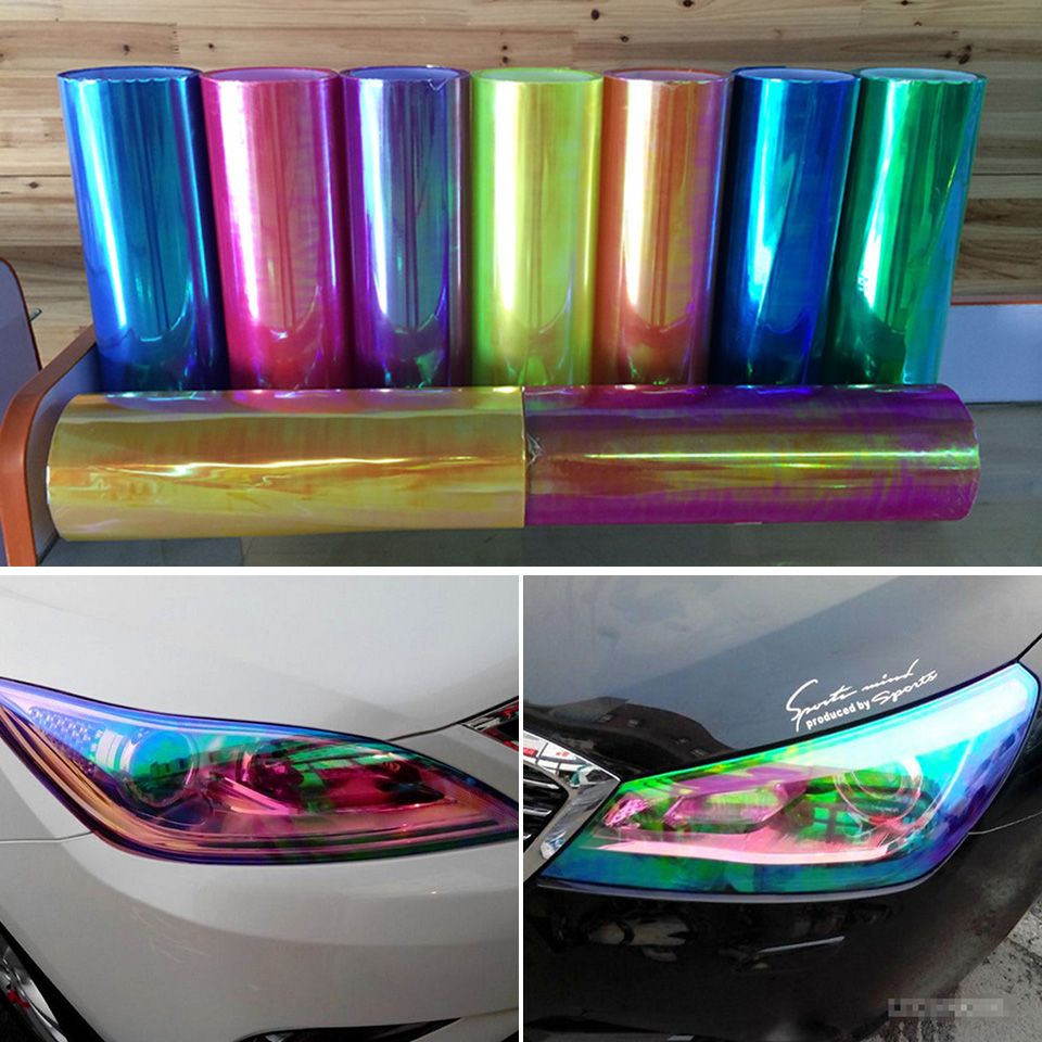 Green Optix Chameleon Neo Chrome Headlight Fog Light Taillight Vinyl Tint Film 12x36 in 1x3 Ft Green Optix Chameleon Neo Chrome Headlight Fog Light Taillight Vinyl Tint Film 12x36 in 1x3 Ft