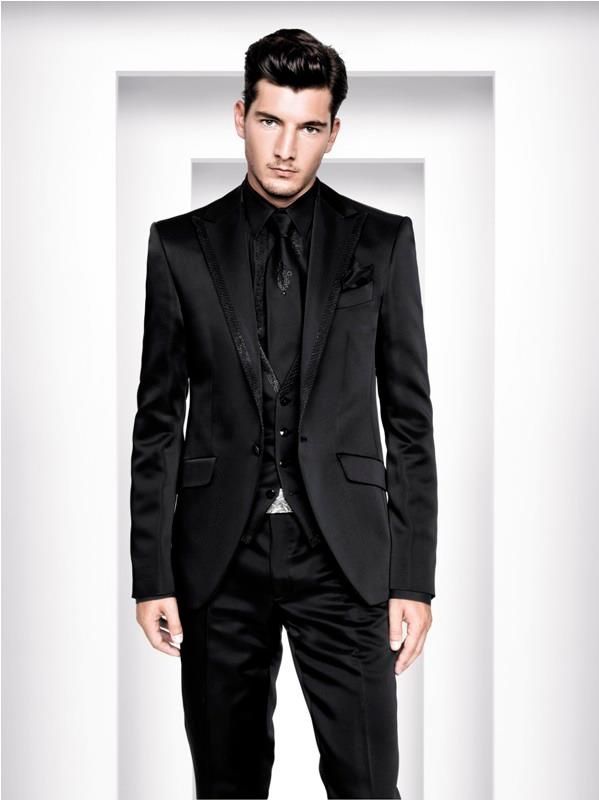 Cheap Slim Fit Suits Peaked Lapel Tuxedos Black Wedding Suits For ... Cheap Slim Fit Suits Peaked Lapel Tuxedos Black Wedding Suits For ...