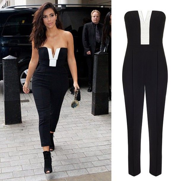 formal strapless jumpsuit