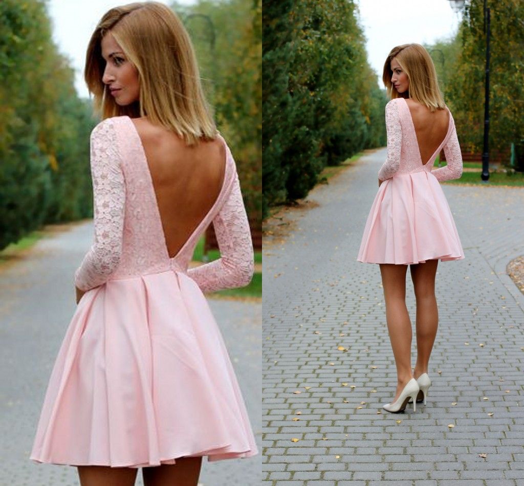 pink low back dress