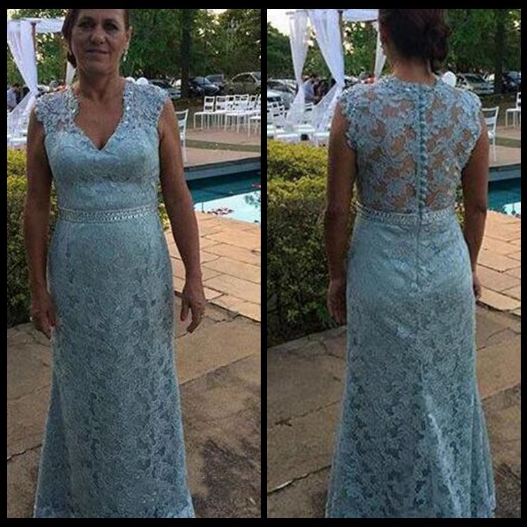 Acheter Vintage Lumiere Ciel Bleu Dentelle Longue Mere De La Mariee Robes Robes Marraine Formelle Portent Soiree Invites Mariage Robe Robe Plus La Taille De 75 48 Du Dress1950s Dhgate Com