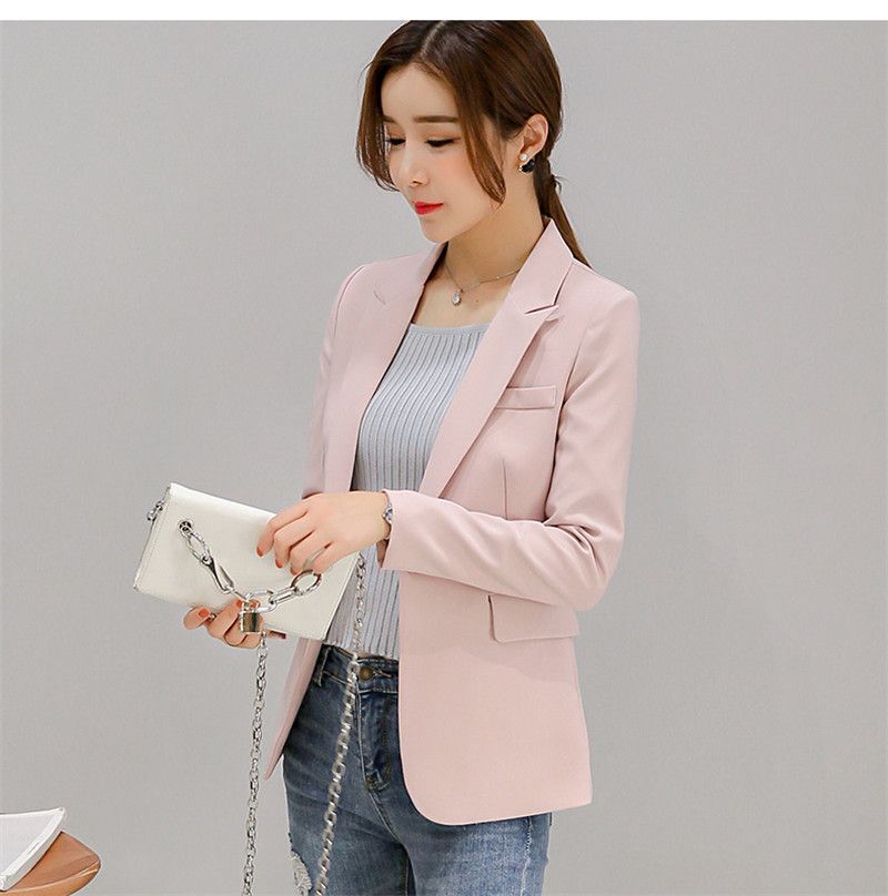 Acheter Nouveautes 2017 Dames Blazer Manches Longues Bureau Costume De Bureau Vestes Femme Rose Gris Blaser Femmes Blazer Femme Zy3791 De 36 36 Du Southd Dhgate Com