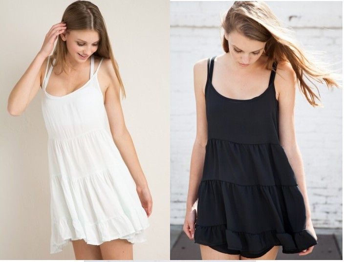 2015 vestido de moda brandy melville correa de espagueti vestido de una pieza laciness sin