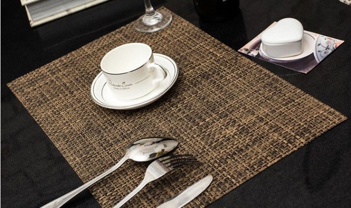 2019 Woven Vinyl Placemats Bar Restaurant Table Mats In Brown