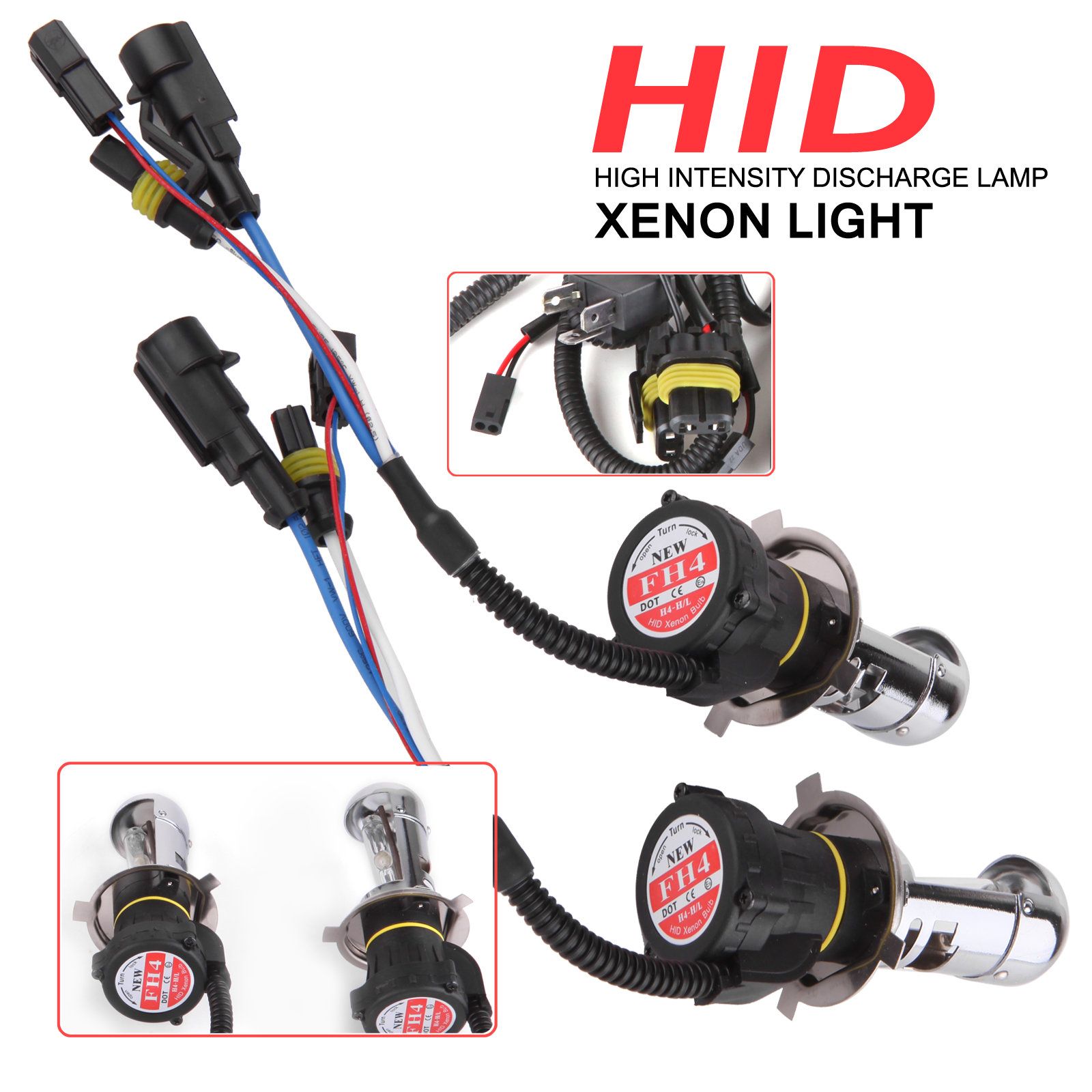 XENTEC 55W HID Headlight Conversion Kit H1 H3 H4 H7 H11 880/881 9006 9004/9007