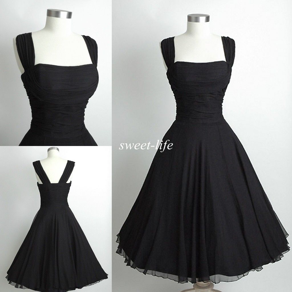 black audrey hepburn style dress