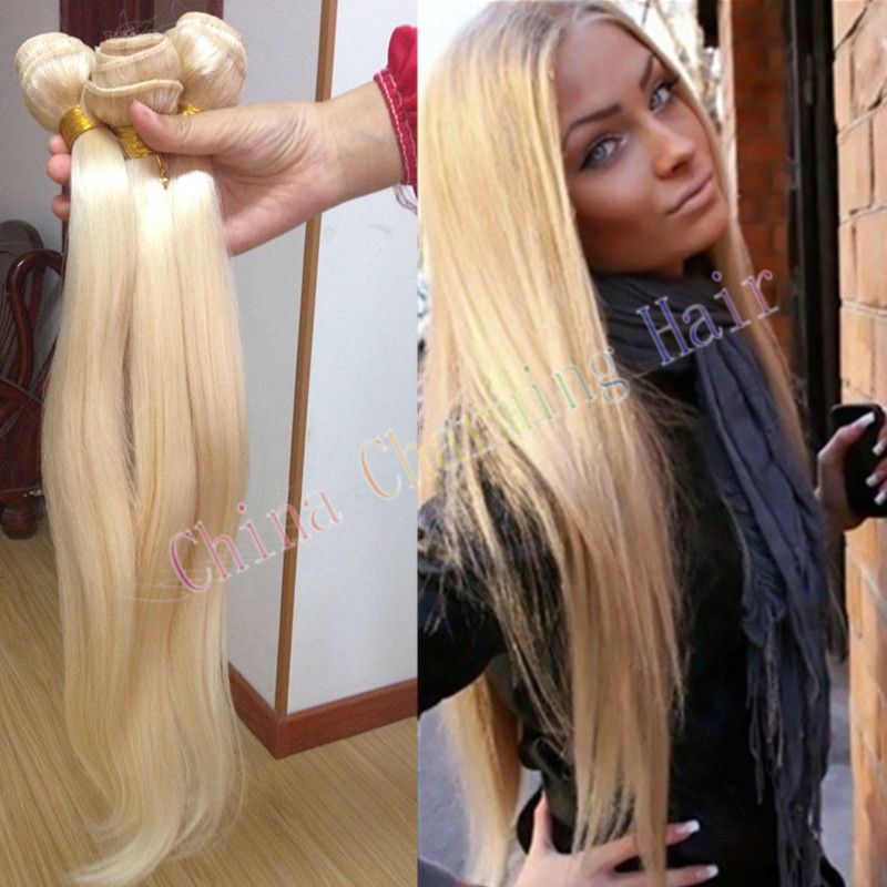 Goedkope Platinum Blonde Weave 100% Onverwerkte Russische 613 Blonde Straight Menselijk Hair Extensions 8 30inch Sale Van 29,94 | DHgate