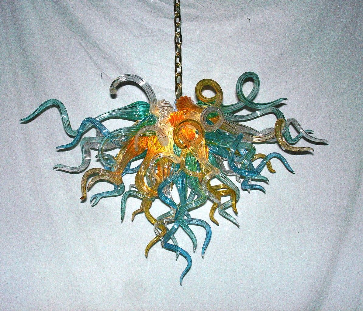 100 Hand Blown Glass Art Chandelier Modern Led Light Source