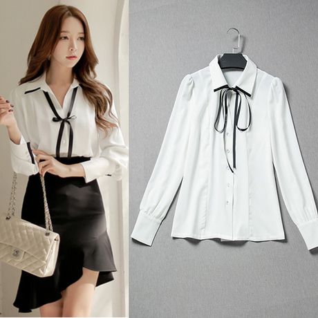 white formal blouse