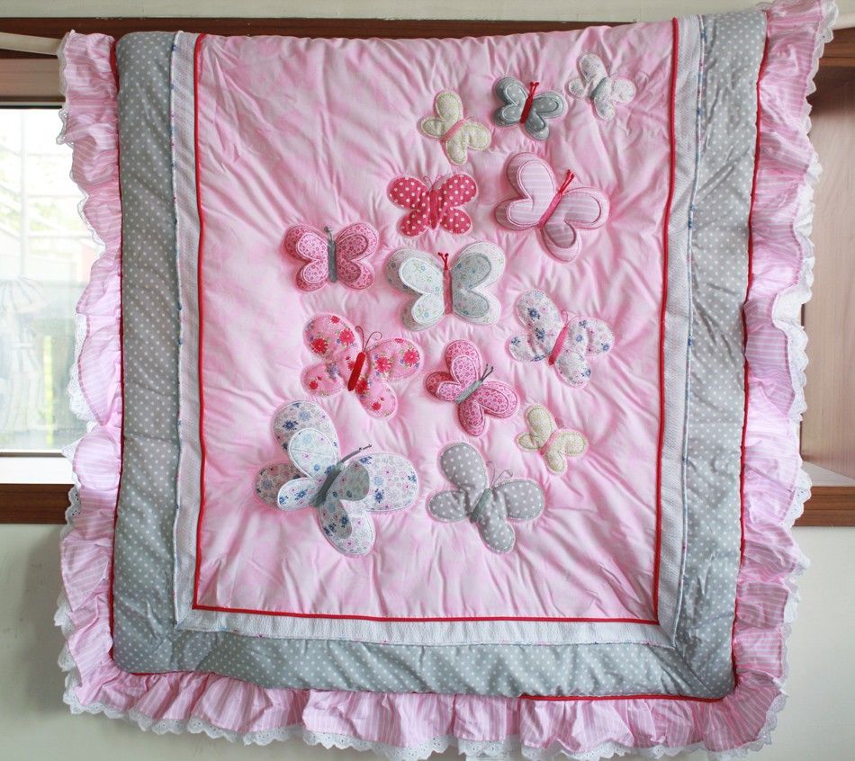 Wholesale 2016 Baby Bedding Sets Embroidery 3d Butterfly Crib
