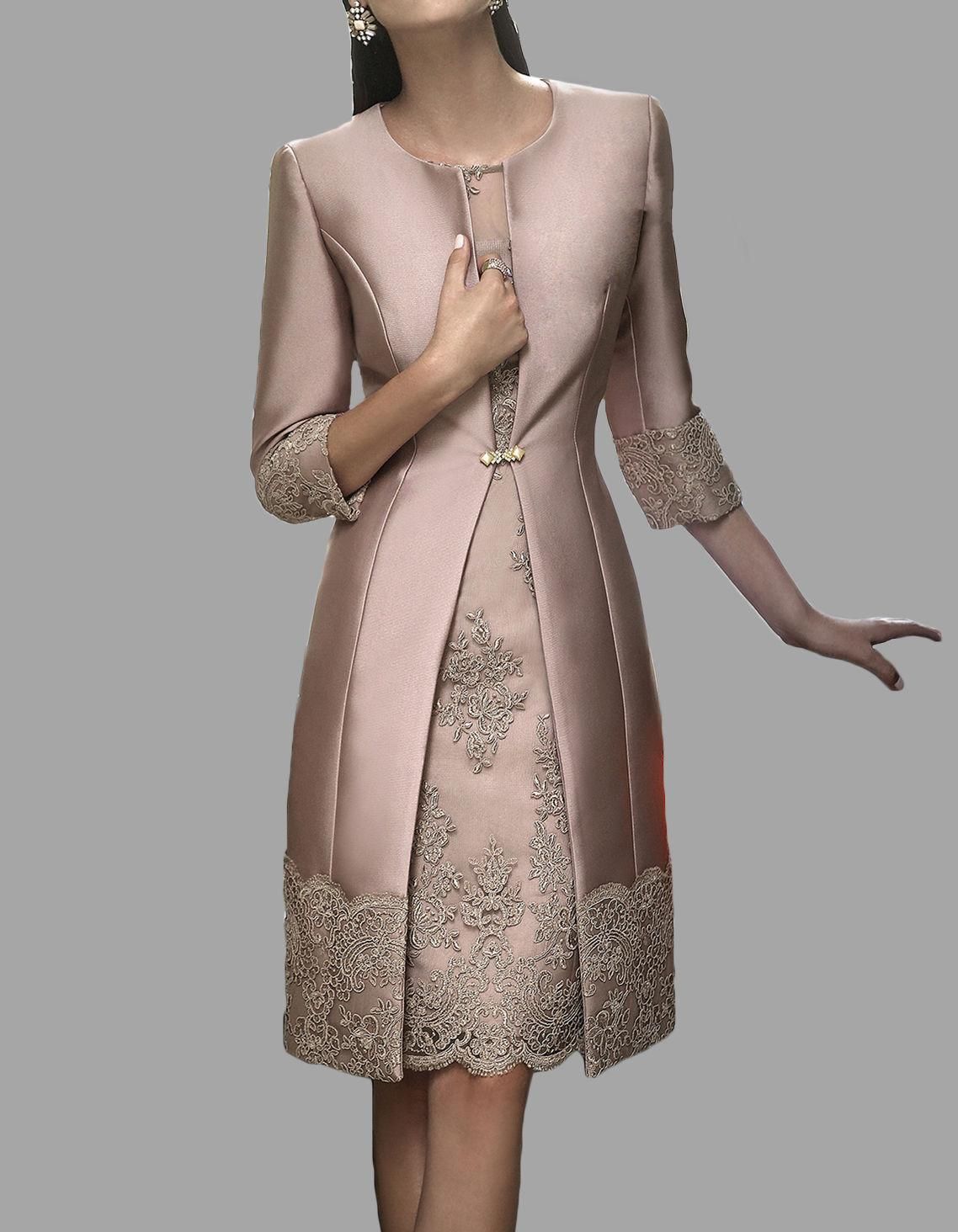 sheath dress with long jacket