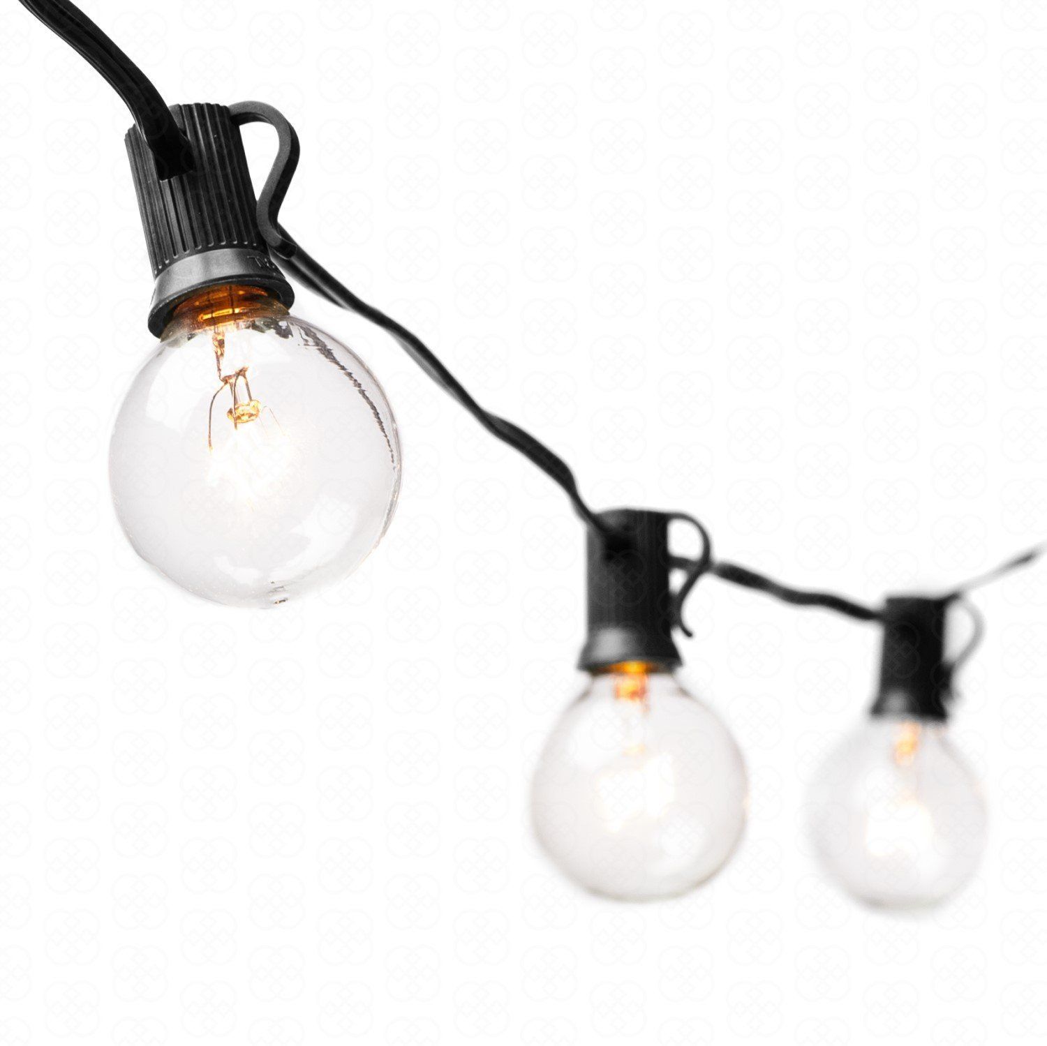String Lights 25ft Clear Globe Bulb G40 String Light Set With 25