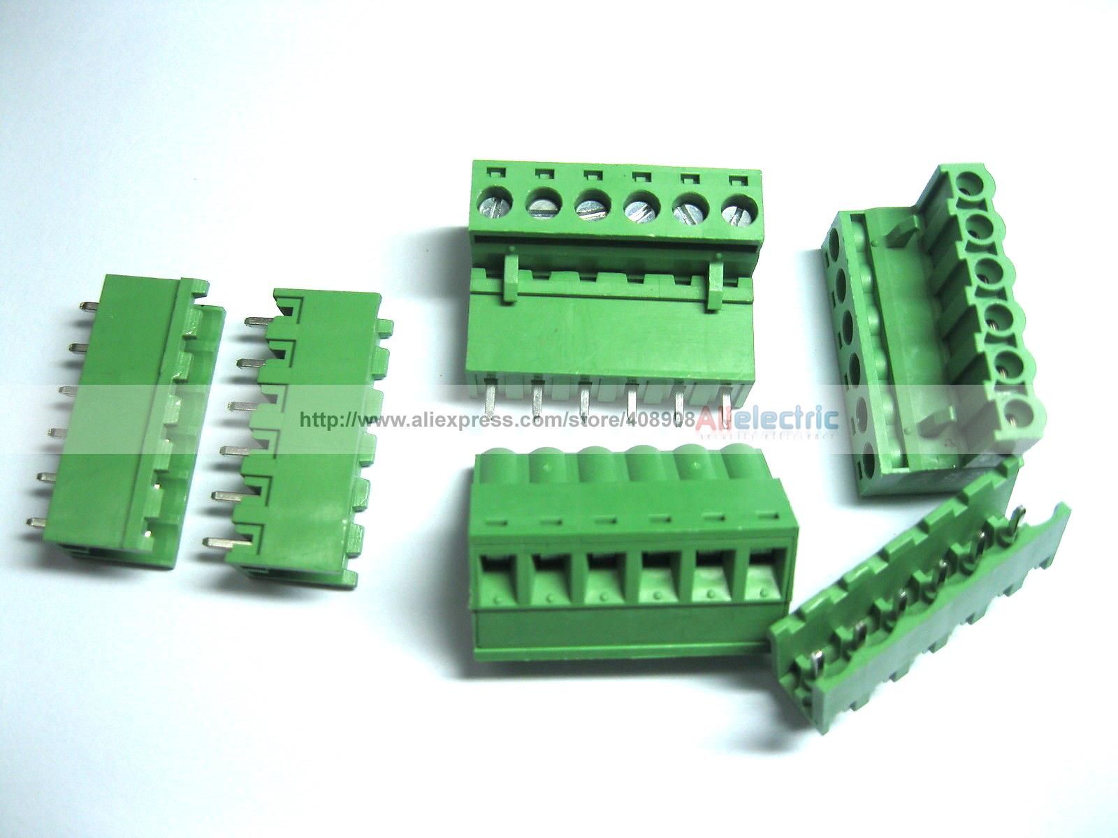 Best Green 6 Pin 5.08mm Screw Terminal Block Connector Pluggable Type