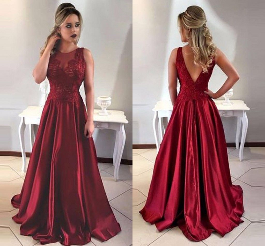 burgundy backless dress