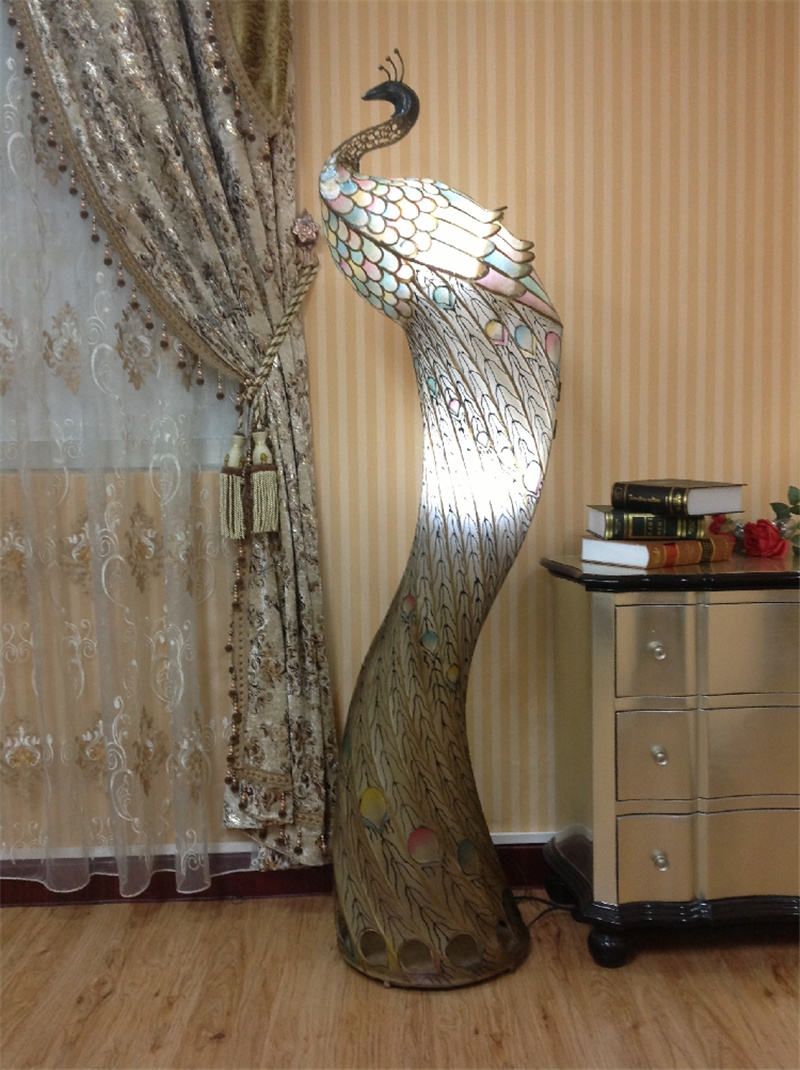 2021 110V 220V Voltage Peacock Floor Lamps E27 E12 Lamp Base Crystal