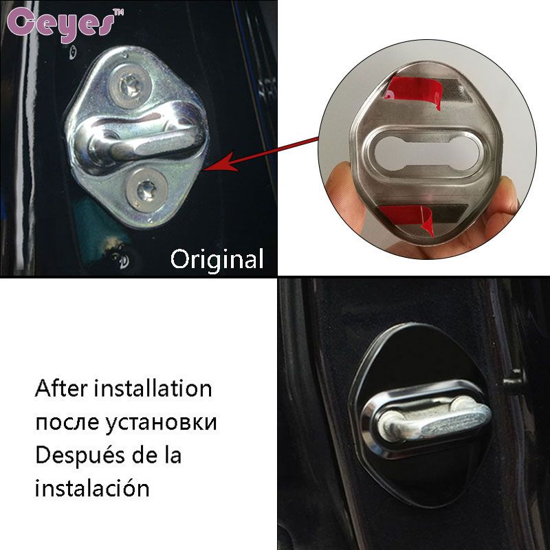 JINZHAO Car Door Lock Latches Cover Protector for Toyota RAV4 Avalon Camry Corolla Highlander Prius CHR Car 3M Adhesive Backing(Pack of 4) Stainless Steel Door Lock Cover Black Titanium JINZHAO Car Door Lock Latches Cover Protector for Toyota RAV4 Avalon Camry Corolla Highlander Prius CHR Car 3M Adhesive Backing(Pack of 4) Stainless Steel Door Lock Cover Black Titanium