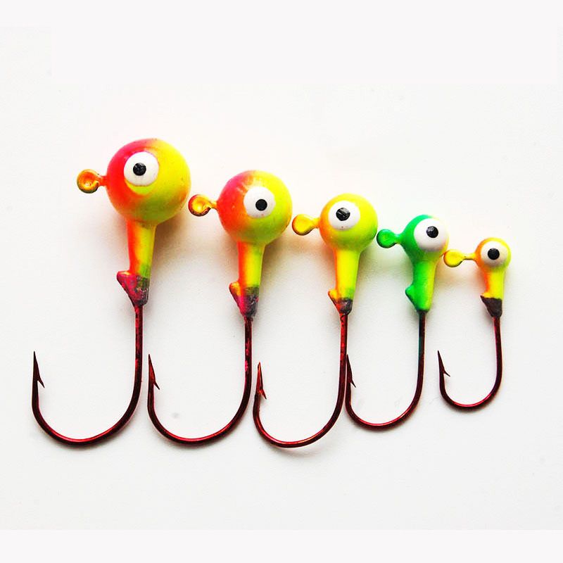 2020 Outdoors Multicolor 3d Fish Eyes Jig Head Fishing