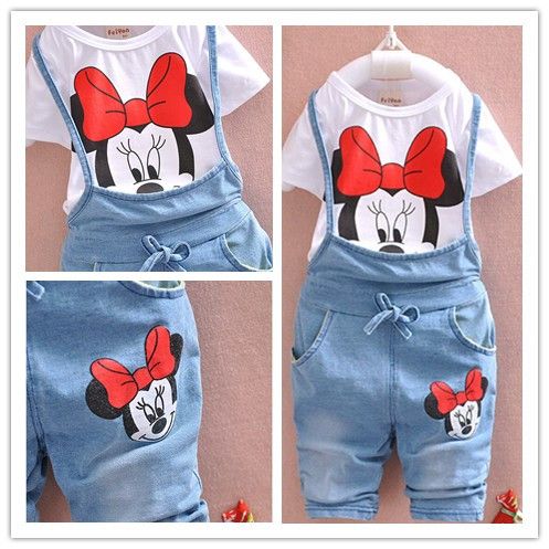 Customized Minnie Mouse overall set Clothing Unisex Kids Clothing Overalls 