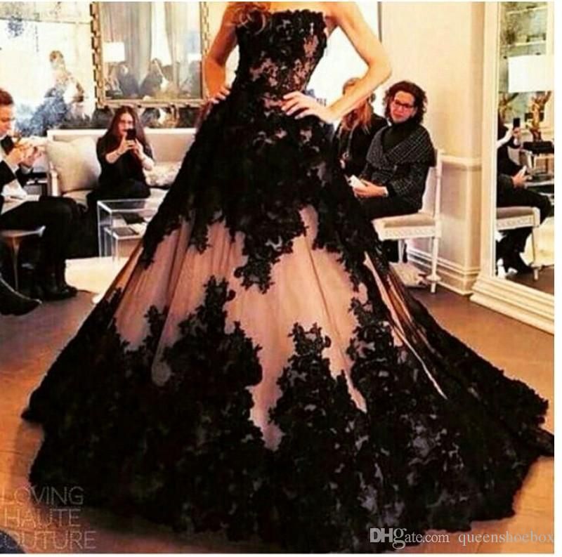 black pink wedding dress