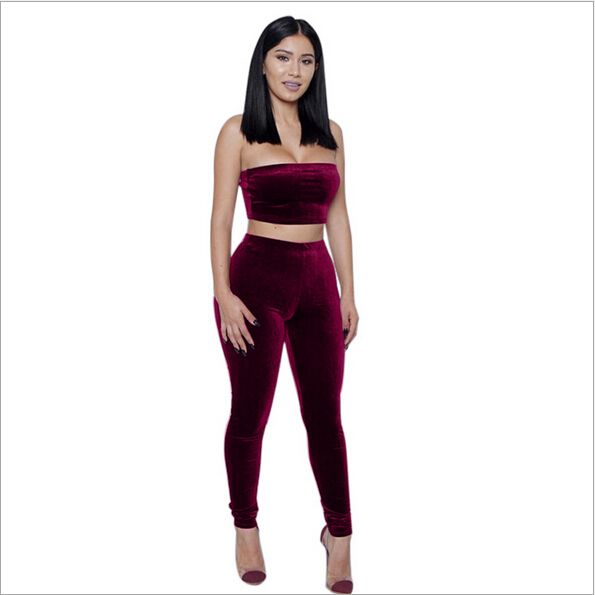 velvet 2 piece jumpsuit