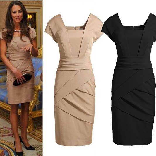 square neck work dress