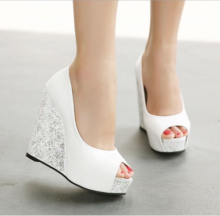 white wedges wedding