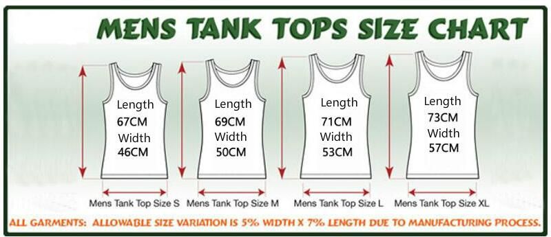Mens Tank Top Size Chart