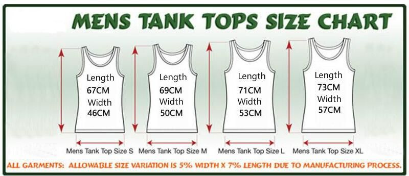 Tank Top Size Chart Men