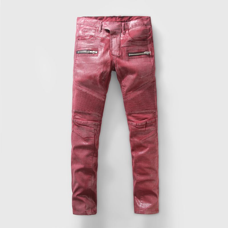 red balmain jeans