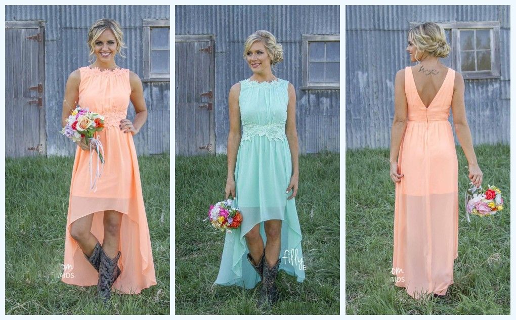 Country Wedding Dresses High Low Fashion Dresses
