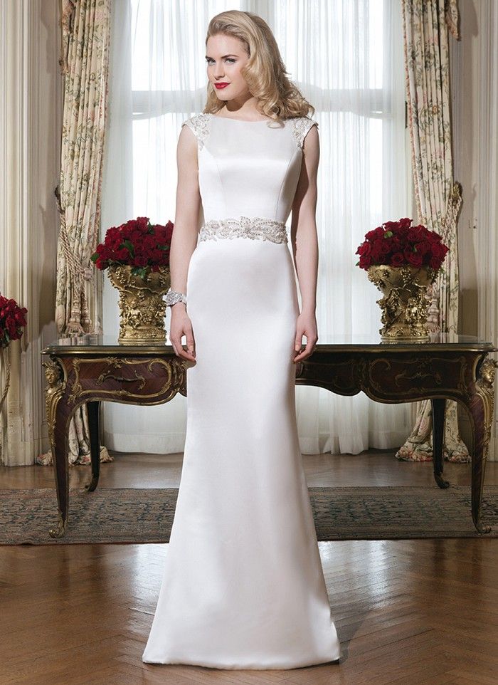 straight satin wedding dress