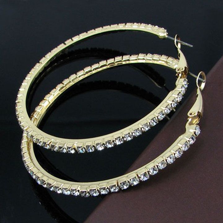 2021 Silver Hoop Earrings Jewelry Hot Sale Crystal