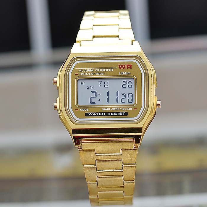 digital watch metal band