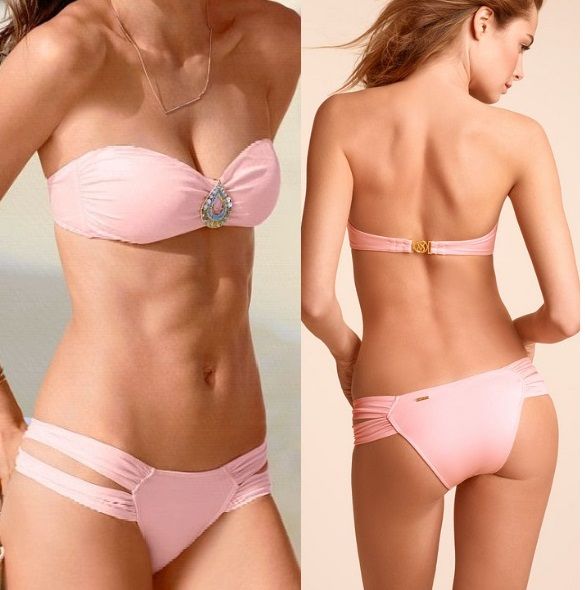 pink two piece bathing suits