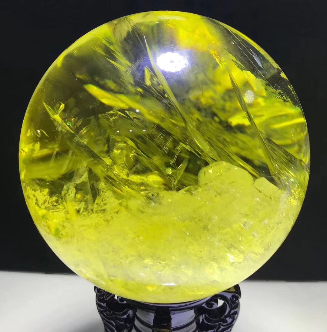 Natural Yellow Quartz Magic Crystal Healing Ball Sphere/Home Decoration
