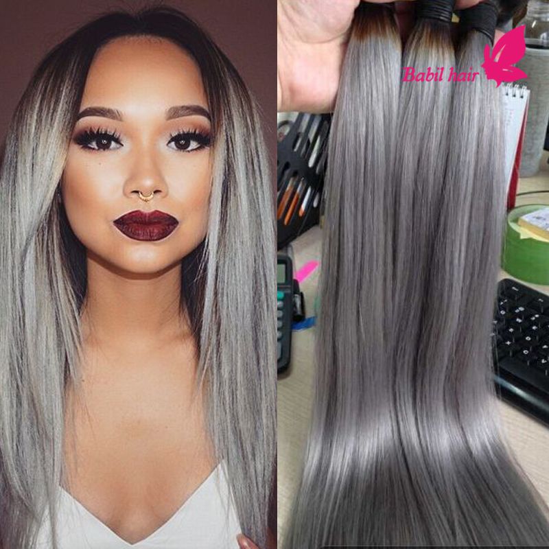 7A Grade Peruvian Hair Bundles 3pcs Lot Silver Grey Ombre Hair Brazilian Indian Malaysian Virgin Straight Hair Weft Free Shipping 7A Grade Peruvian Hair Bundles 3pcs Lot Silver Grey Ombre Hair Brazilian Indian Malaysian Virgin Straight Hair Weft Free Shipping